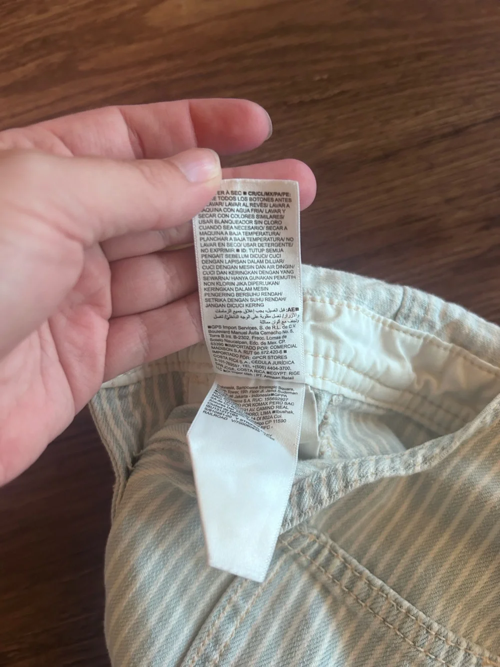 Old Navy Cream and Light Blue Striped Kids Shortalls